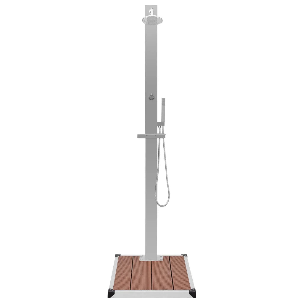 Doccia da Esterno con Piatto in WPC Acciaio Inossidabile cod mxl 53725