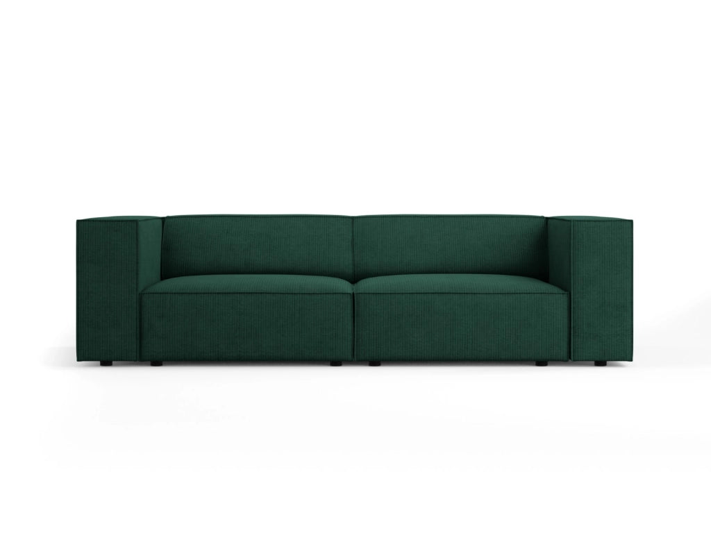 Cosmopolitan Design - Divano "Arendal" 3 posti in ciniglia con effetto a coste verde bottiglia 