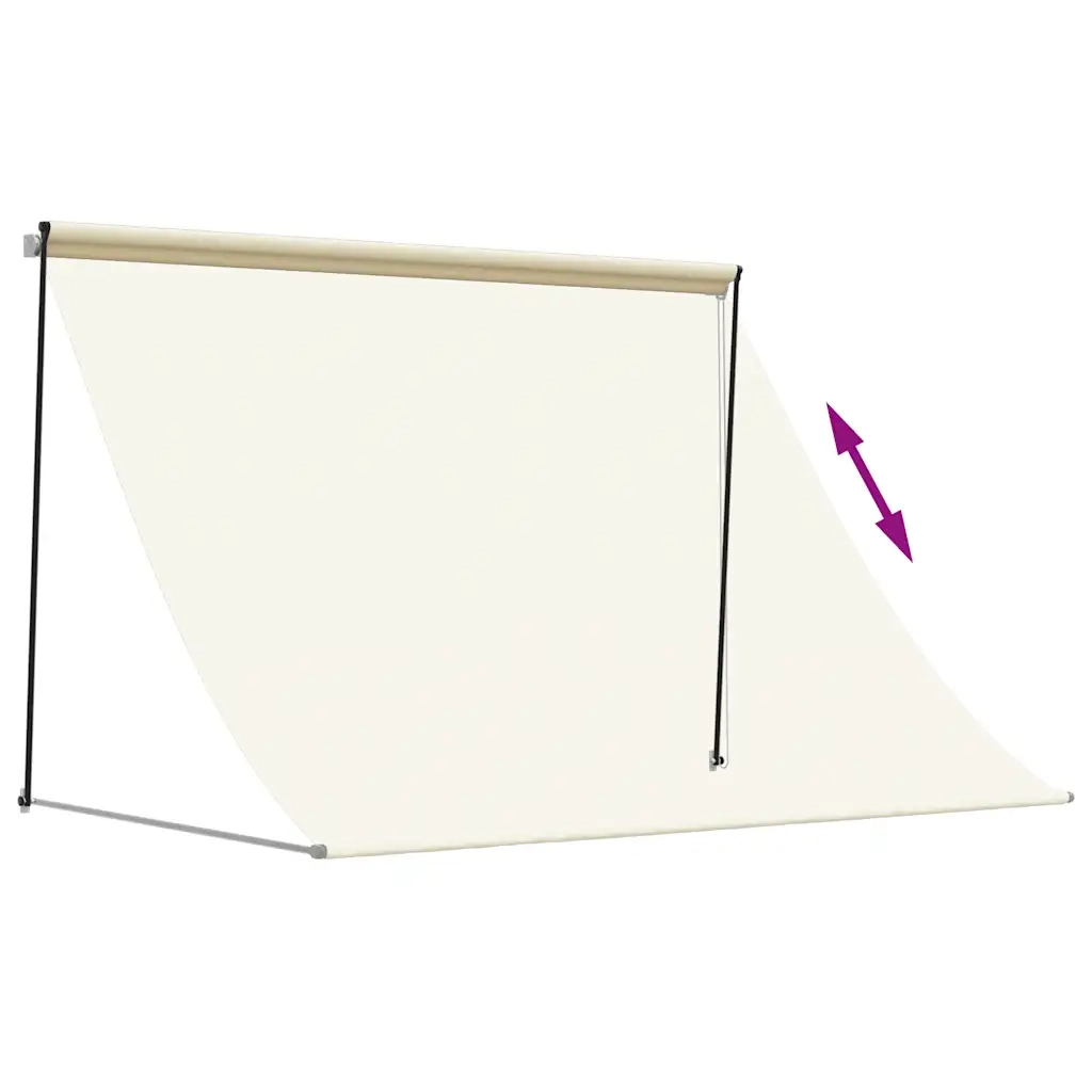 Tenda da Sole Retrattile-Tenda parasole per Patio Crema 250x150 cm in Tessuto e Acciaio