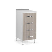 Cassettiera 4 cassetti 40x50x85H colore olmo