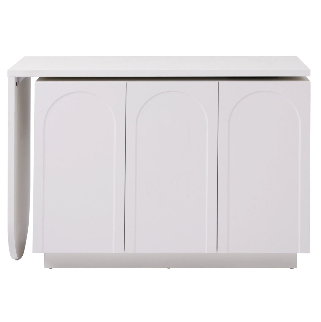 Scrivania girevole 110x40x75 cm multifunzione in MDF bianco