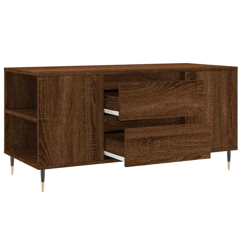 Tavolino Salotto Rovere Marrone 102x44,5x50cm Legno Multistrato 830995
