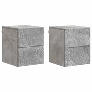 Mobiletto da notte a muro 2 pcs Grigio Cemento 898812