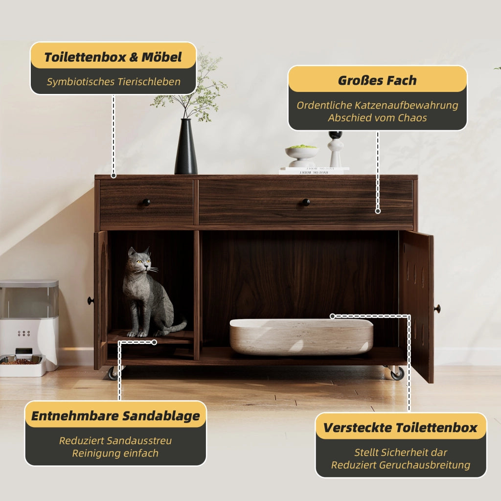 MOBILE LETTIERA 100x45x66 cm MDF Noce con cassetti
