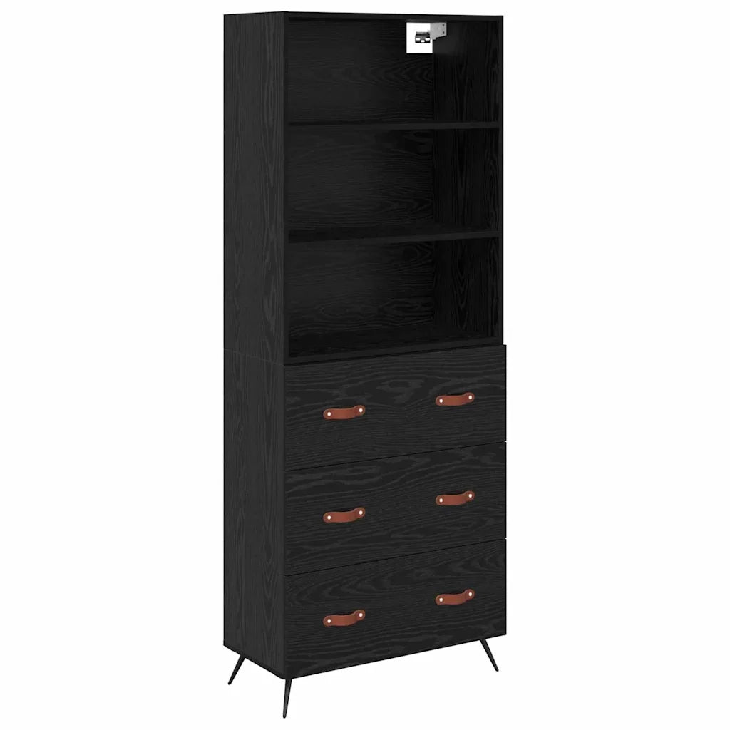 Credenza Rovere nero 69,5 x 34 x 180 cm Legno multistrato