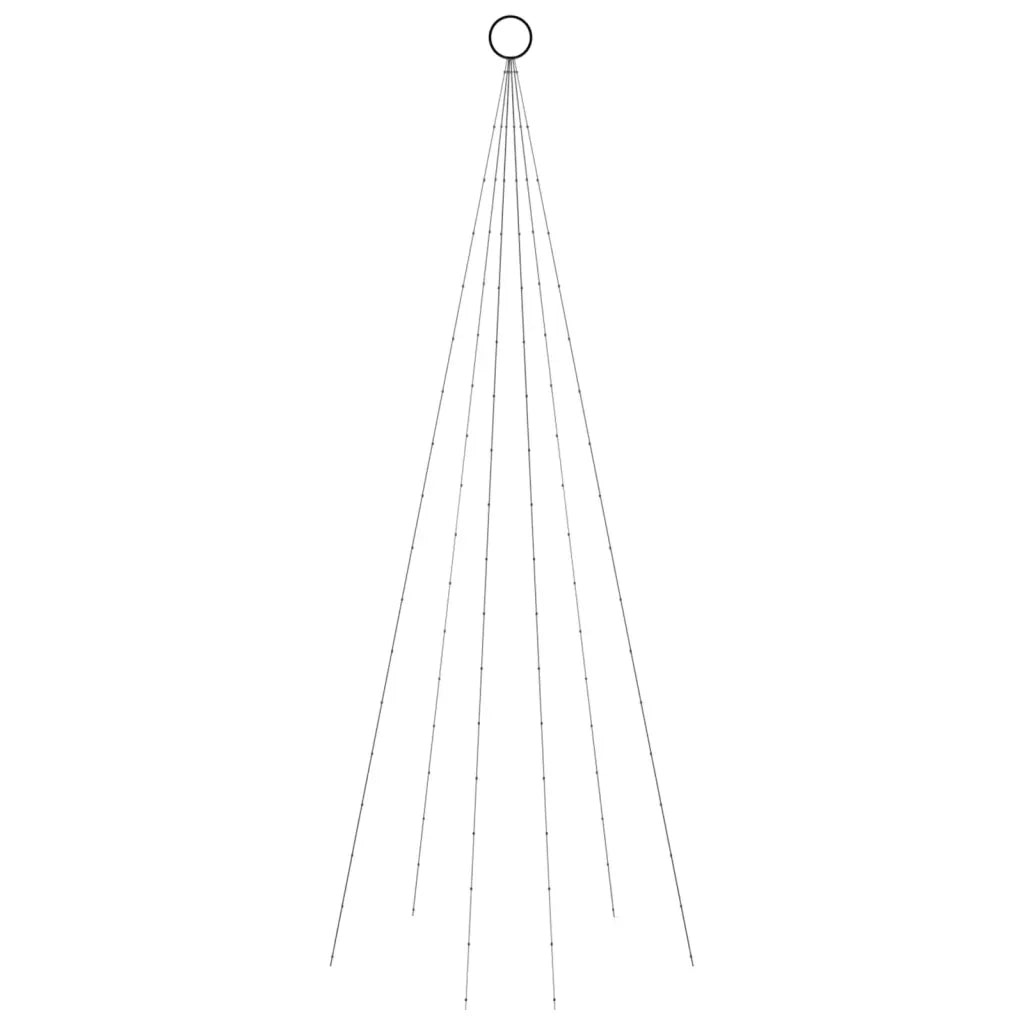 Albero di Natale Pennone Bianco Caldo 108 LED 180 cm