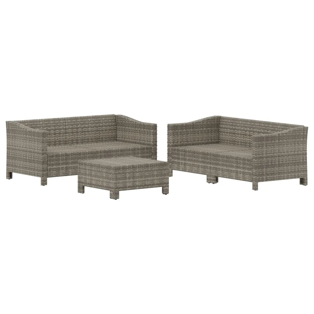 Set Divani da Giardino 5 pz con Cuscini in Polyrattan Grigio 3187264