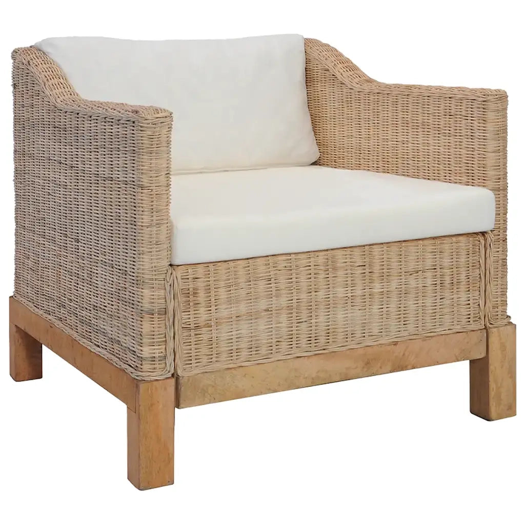 Set di Divani 2 pz con Cuscini in Rattan Naturale 278614