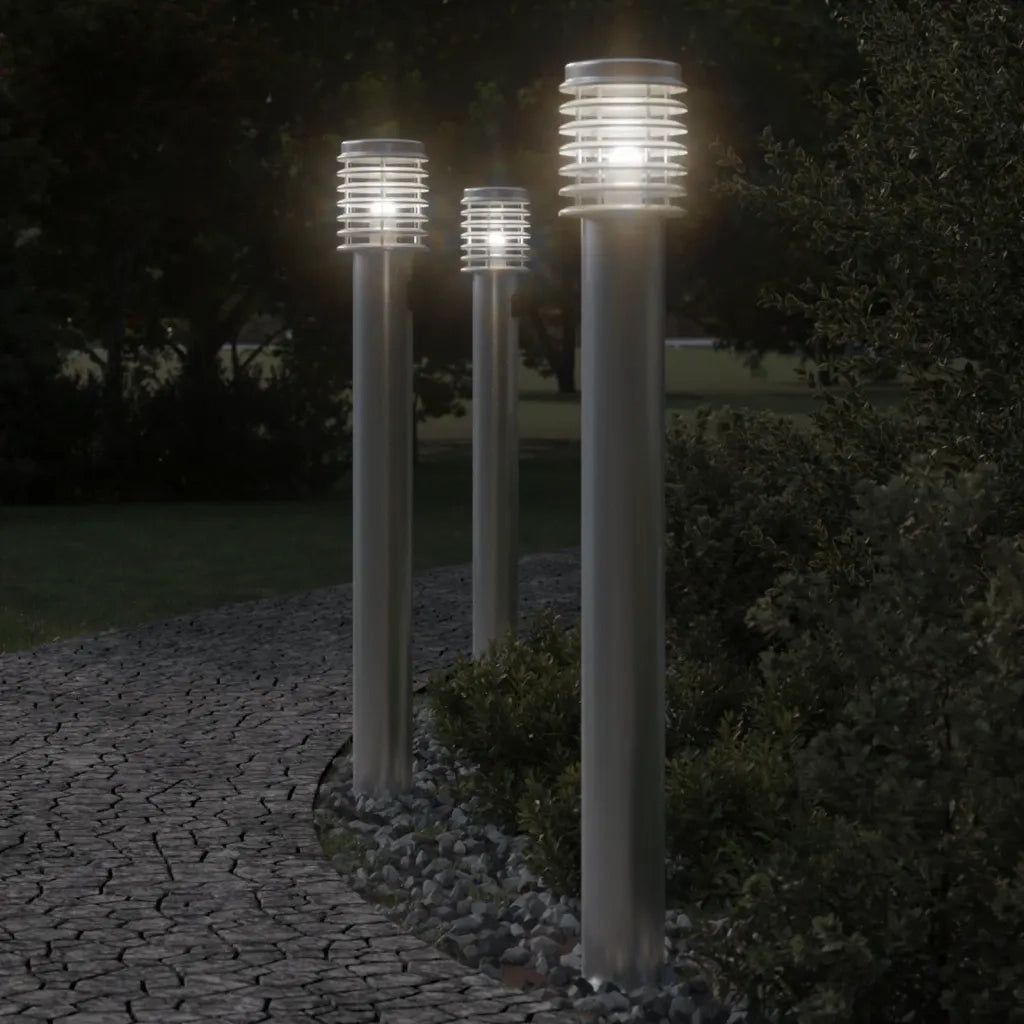 Lampada da Terra per Esterni Argento 110 cm in Acciaio Inox CFW3707246
