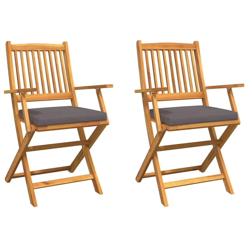 Sedia pieghevole 2 pcs Marrone Legno massello di acacia 42000956