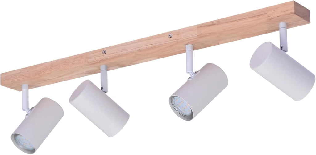 ZMH Lampada da soffitto in legno a 4 fiamme Lampada da soffitto bianca per corridoio camera da letto