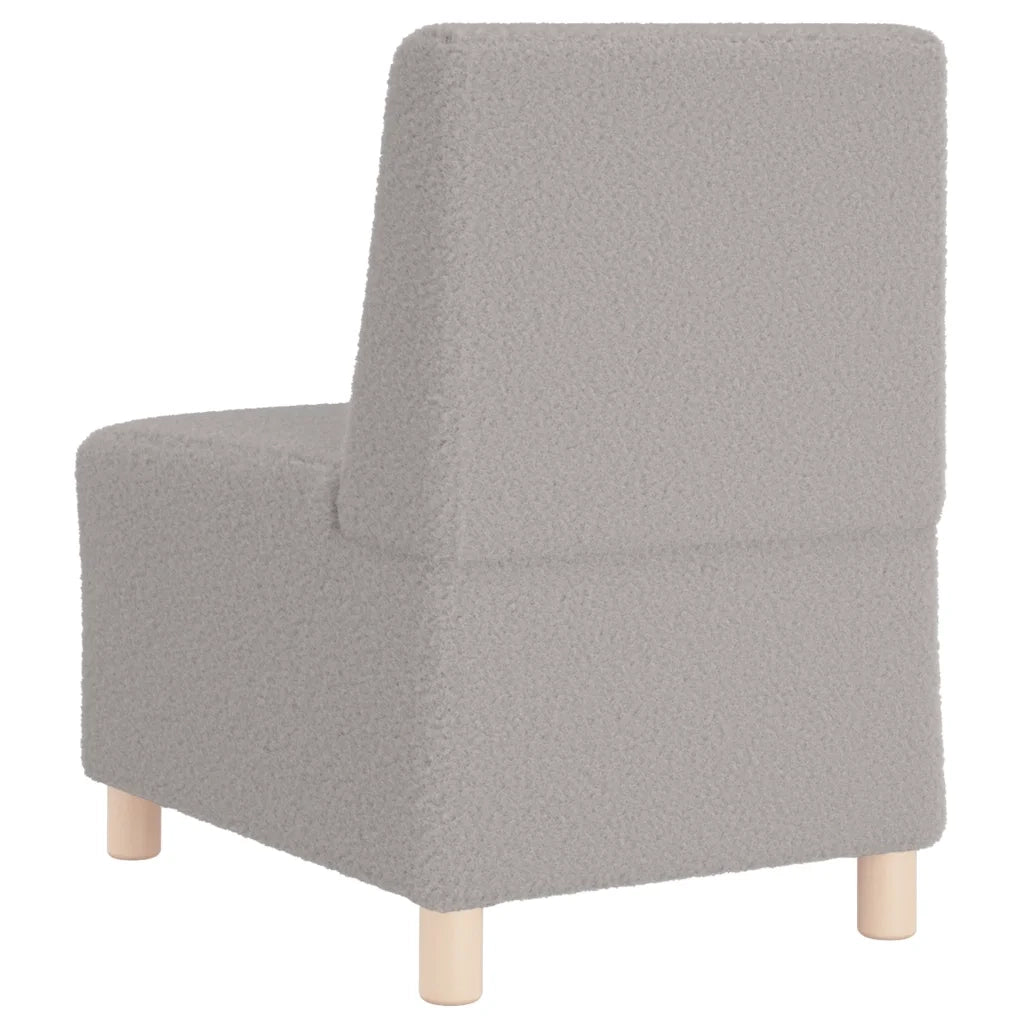 Divano componibile senza braccioli grigio chiaro 55 cm tessuto effetto lana riccio 4108503