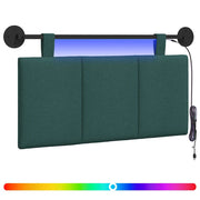 Testiera | Testata sospesa Con luce LED Verde Scuro Tessuto