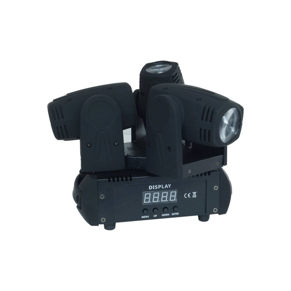 Trade Shop - Faro Faretto 3 Led Rgbw Testa Rotante Effetti Disco Dj Flash Color Led Strobo -
