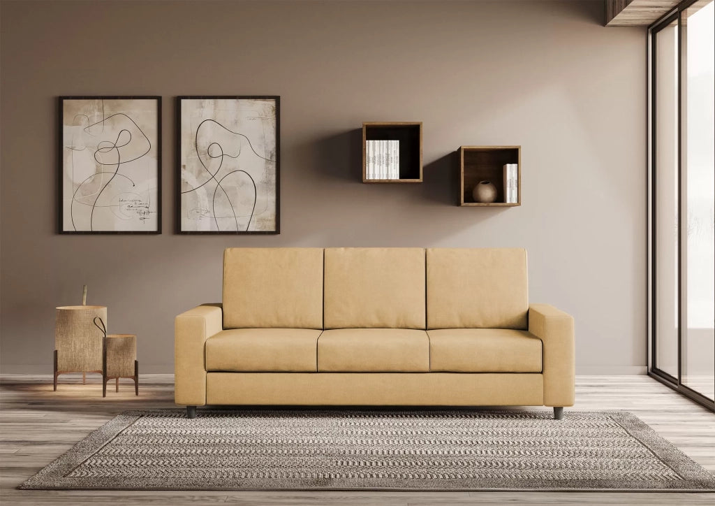 Divano sakar 3 posti (tre sedute da 60cm) misure esterne l.208cm | ocra - Mobili 2G