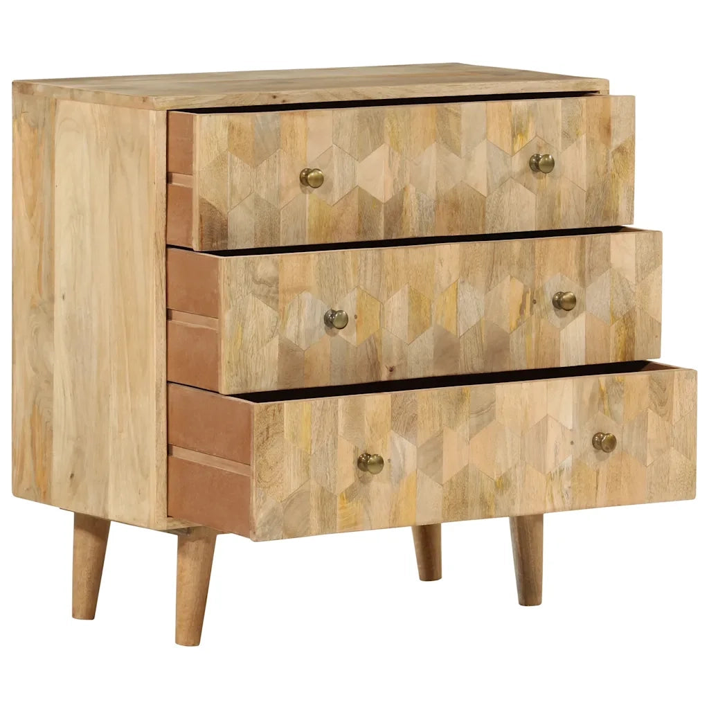 Cassettiera 70x35x70 cm in Legno Massello di Mango CFW6812331