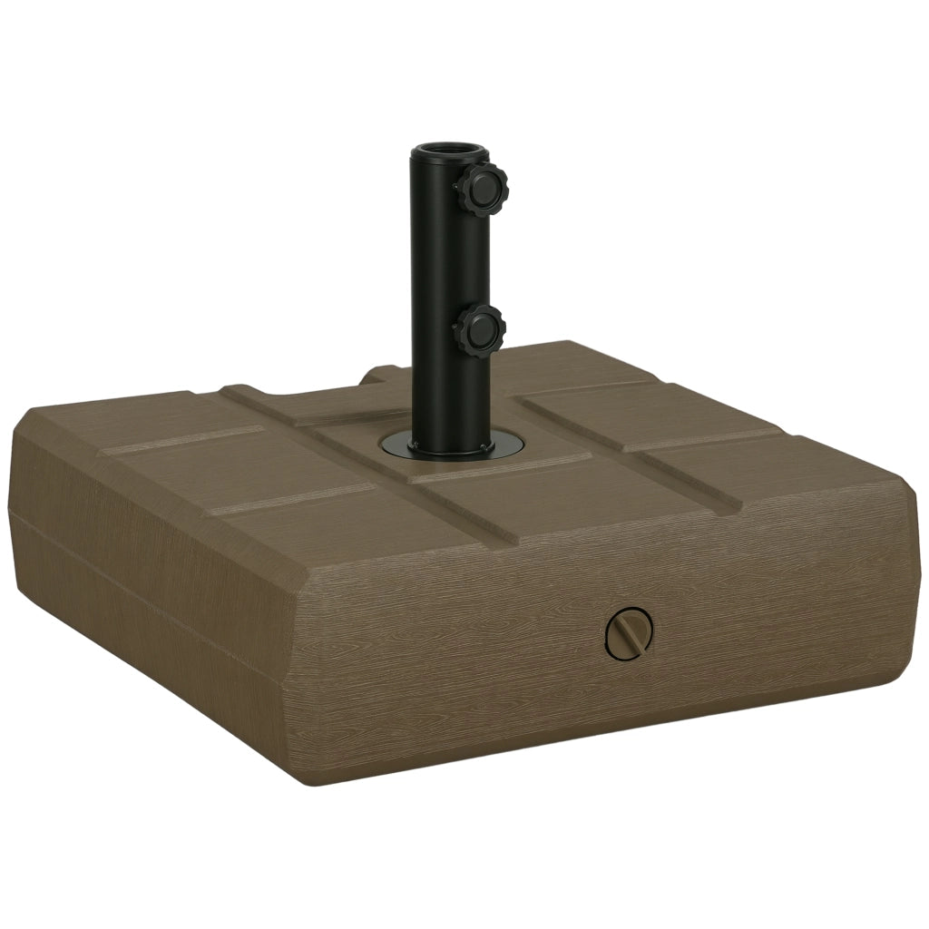 Base Ombrellone da Giardino ¨C zephmum ¨C Marrone, HDPE e Acciaio, 49x49x36.5 cm
