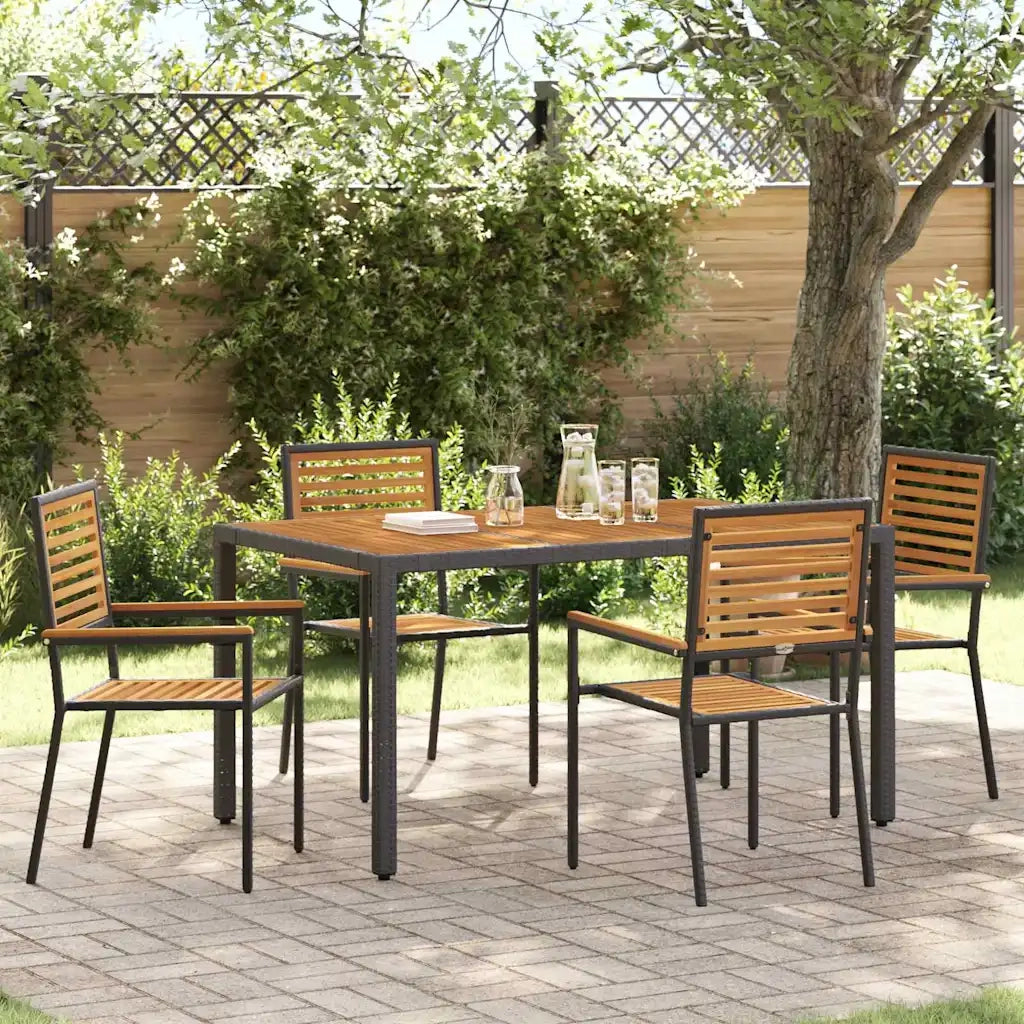 Sedie impilabili da giardino 4 pcs Marrone e Nero 3403058