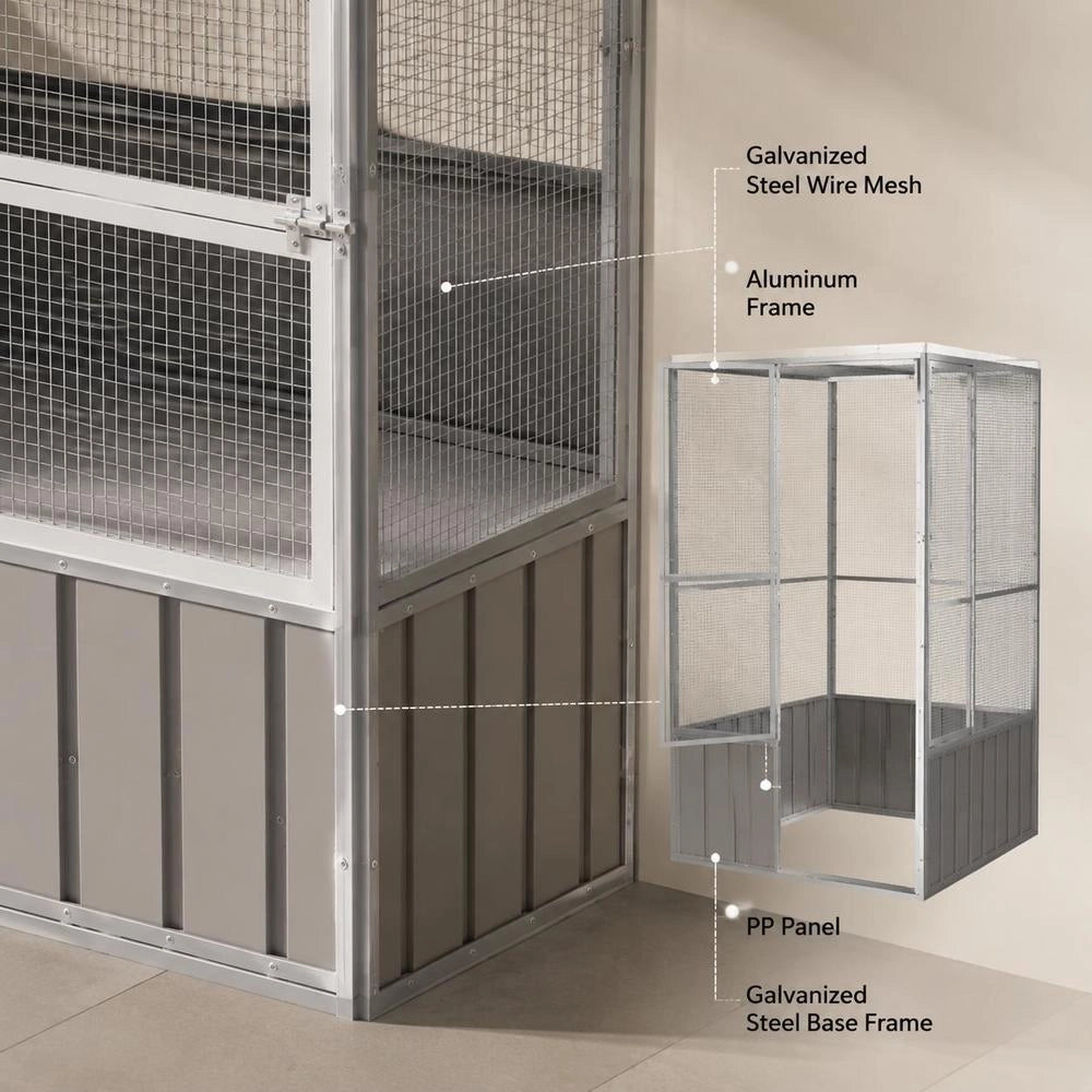 Birdcage Gray 111x107x211.5 Cm Galvanized Steel