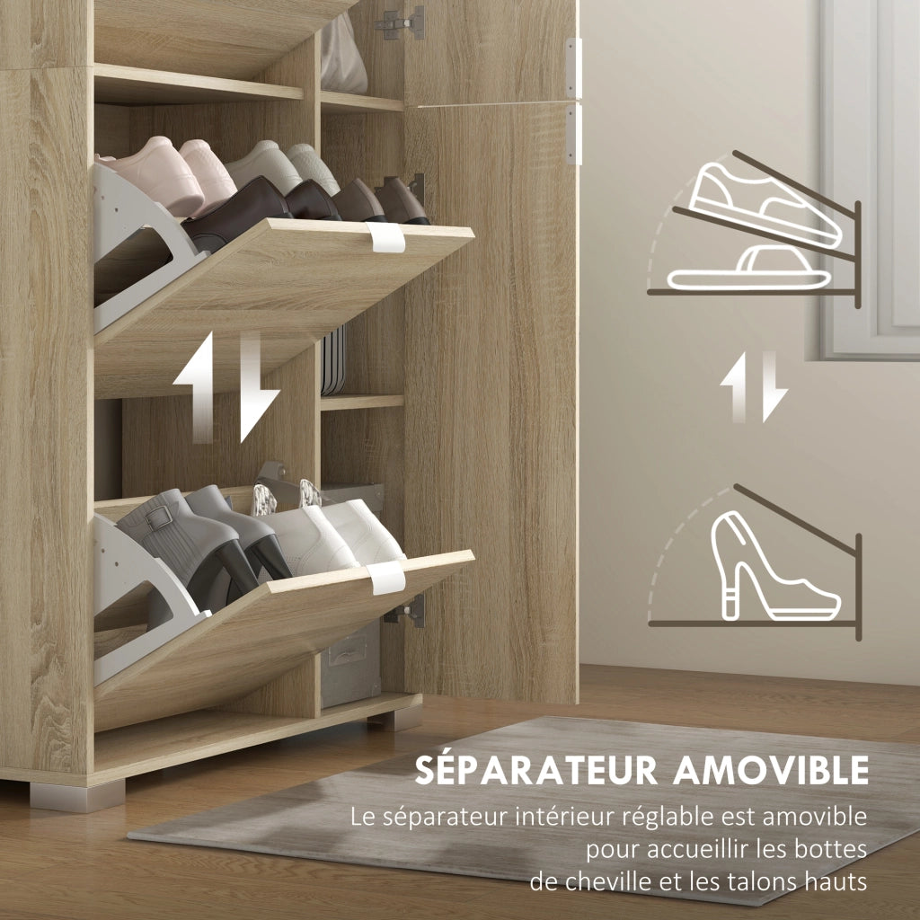 Scarpiera con ante e specchio per 16 paia ¨C Minimal ¨C Bianco