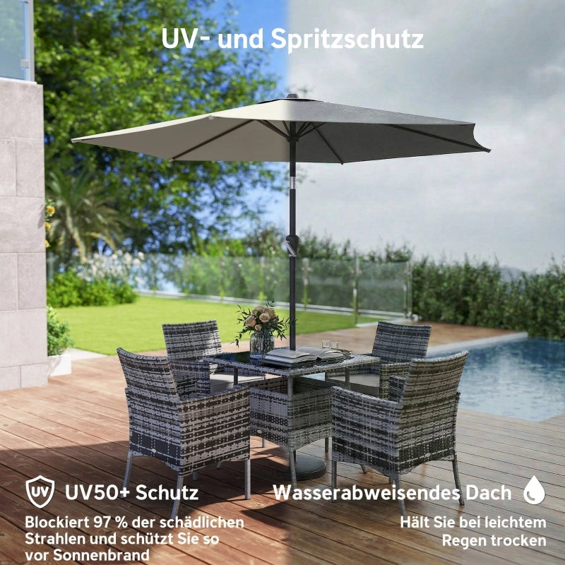 Parasole pieghevole 270 cm per balcone e giardino con manovella protezione UV 50+ colore grigio scuro