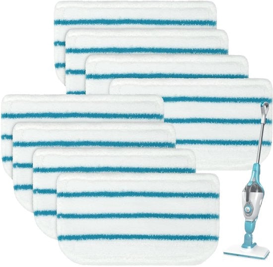 Adatto per stoviglie Black&Decker FSM1300/1600/1610 asciugamani per spugna a vapore set di 8 pezzi blu e bianco
