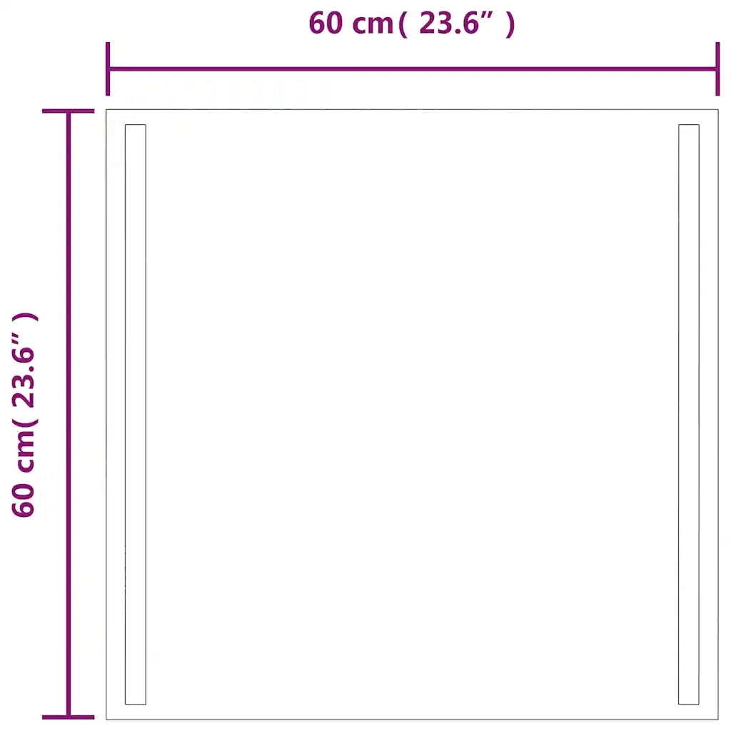 Specchio da Bagno con Luci LED 60x60 cm 151740