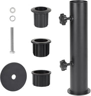 Parasolhouder Verstelbare con 3 riduzioni in nero, per tubi parasol di 28/38/48 mm