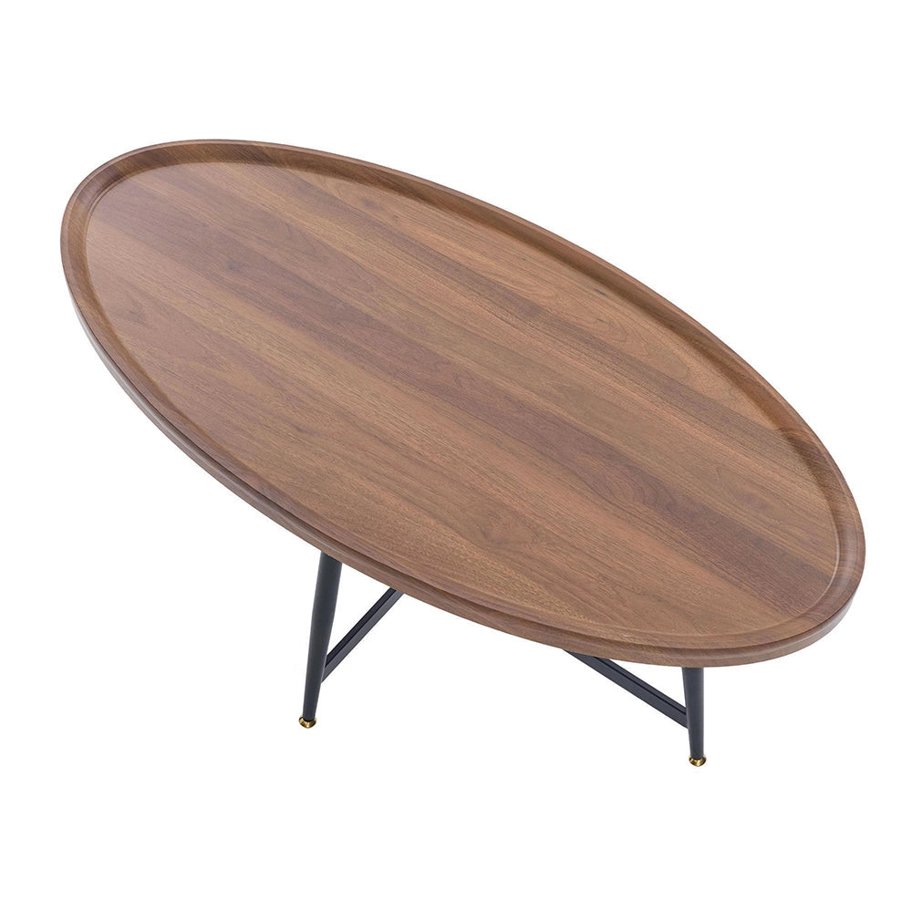 Tavolino ovale moderno e minimalista - Xylo - Struttura in metallo