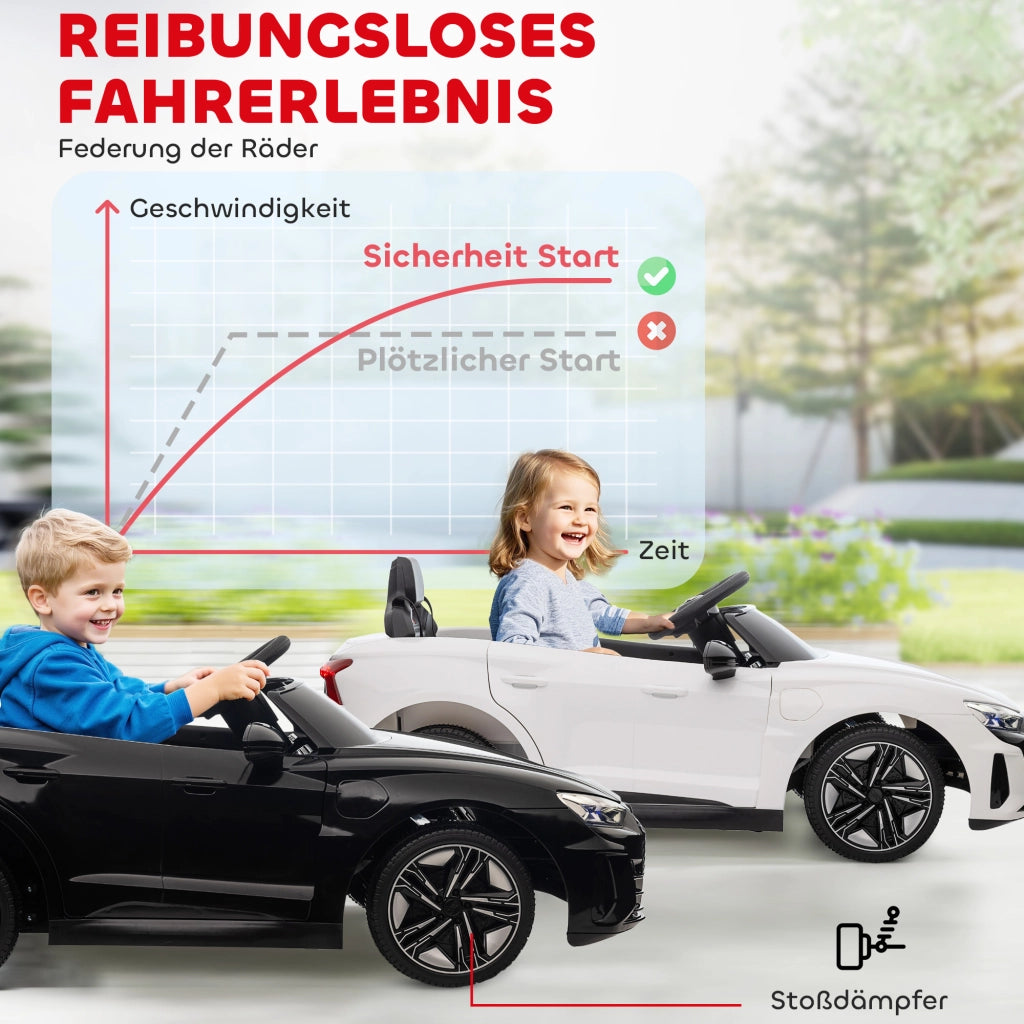 Auto elettrica per bambini con cinture di sicurezza telecomando e luci ¨C Minimal ¨C bianco 103x58x41cm