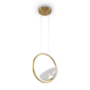 Maytoni Lampadario moderno Lunare 1 luce LED integrato ottone metallo vetro