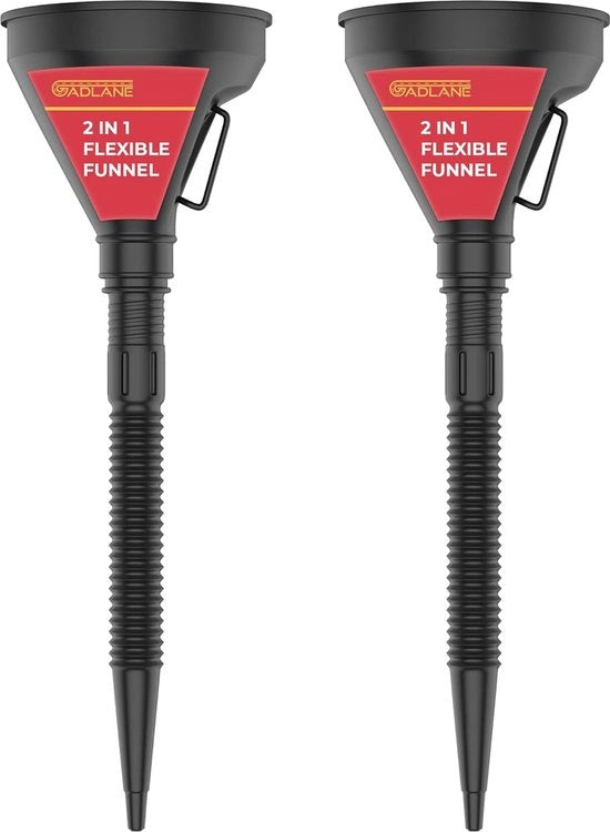 Doppio set di secchi in plastica per auto con scarico flessibile estraibile, set di 2 secchi per benzina, diesel, liquido lavavetri, AdBlue, acqua, olio, combustibile, liquido di raffreddamento, 2 pezzi