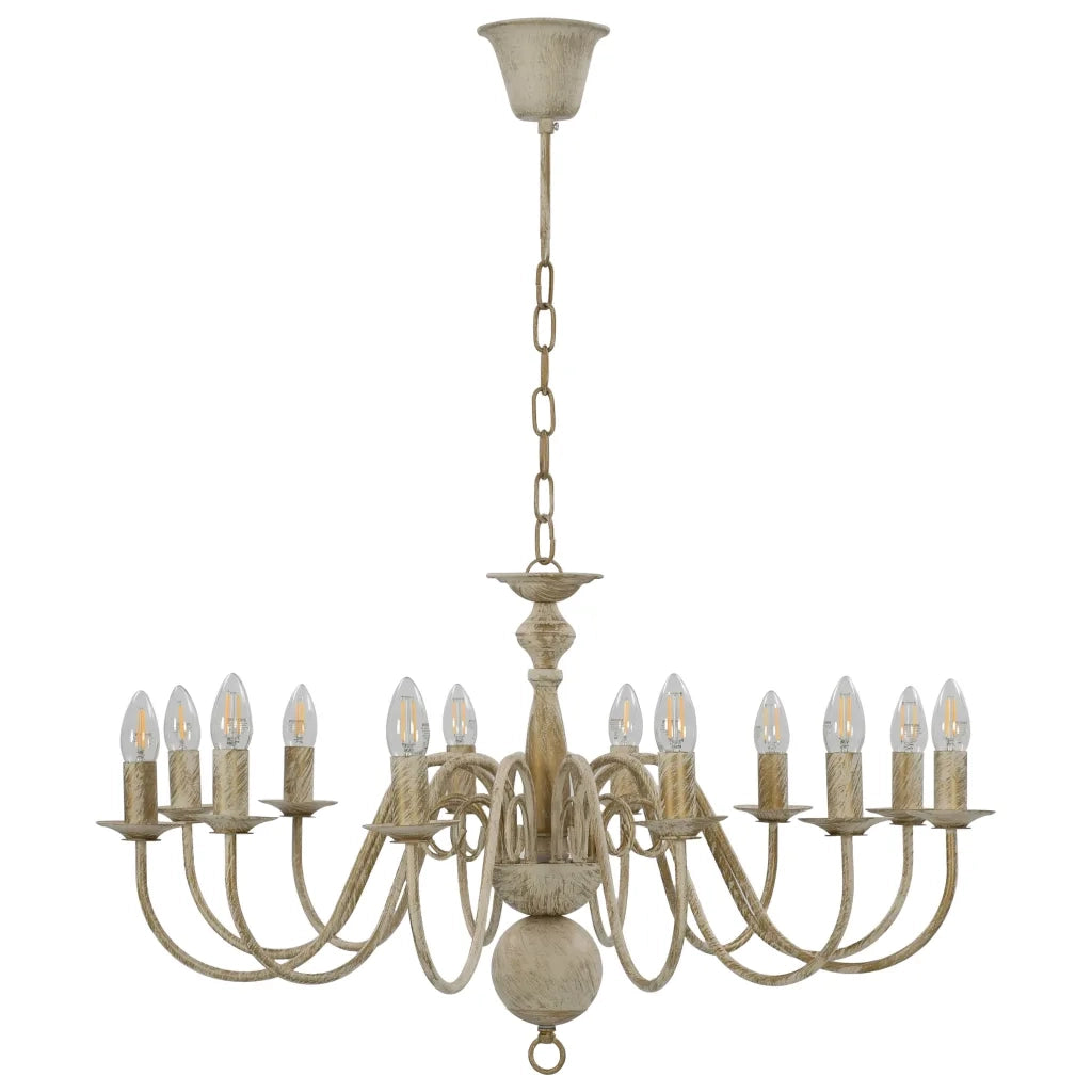 Candelabro Stile Anticato Bianco 12 Lampadine E14 CFW6586619