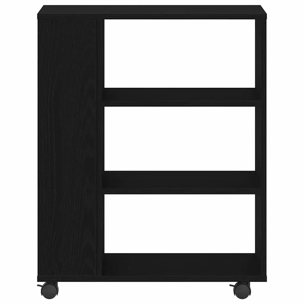 Armadio con ruota Rovere Nero 60 x 35 x 75 cm Legno multistrato 862671