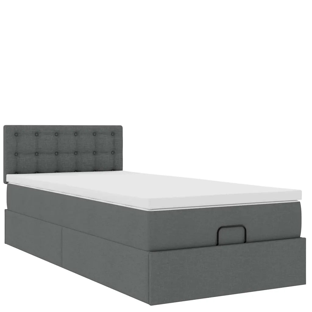 Struttura Letto Pouf con Materasso 100x200 cm in Tessuto 3311602