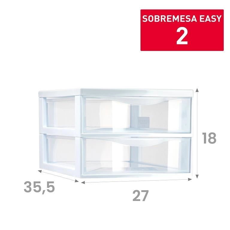 Cassettiera Organizer da Ufficio Casa Easy 3 Cassetti Bianca 27 x 35,5 x 27 cm
