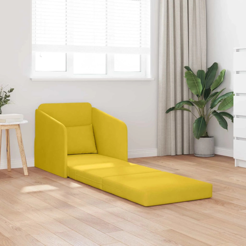Divano letto | Sof¨¤ letto | Letto singolo Giallo 65 x 80 x 83 cm Velluto