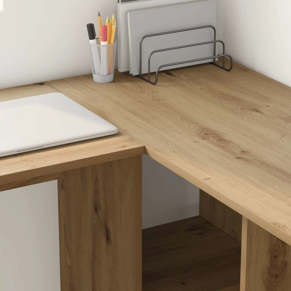 Scrivania | Tavolo da Ufficio con lo scaffale Rovere artigianale 142 x 102 x 73 cm