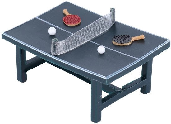 Set di tavolo da ping pong in miniatura - Accessori in cera - Scena di ginnastica per poppa 1:12 - Durevole - Realistico - Tavolo da ping pong in miniatura