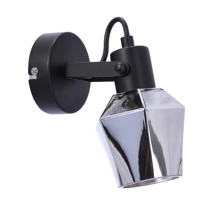Applique da parete Candellux Randi nero vetro fumé E14 15W