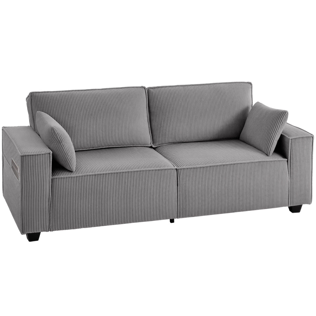 Divano 3 posti ¨C zephmum ¨C tessuto, grigio chiaro, 218 cm