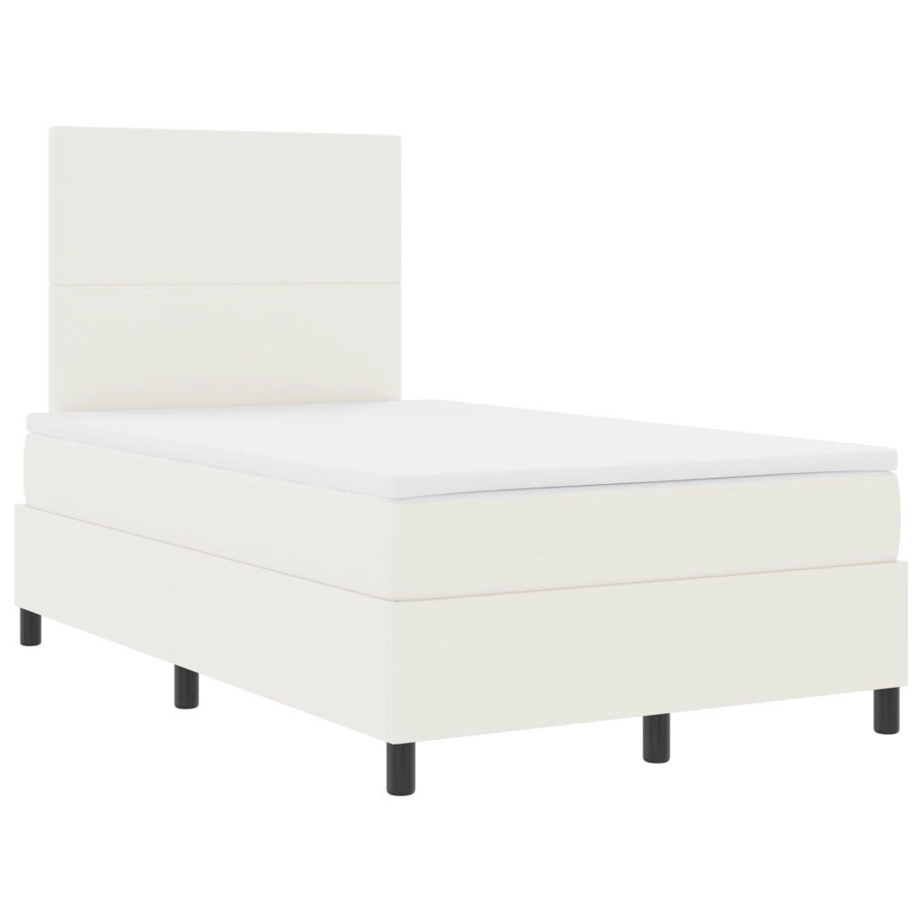 Letto a Rete con Materasso Panna Piccolo Doppio Tessuto Corduroy