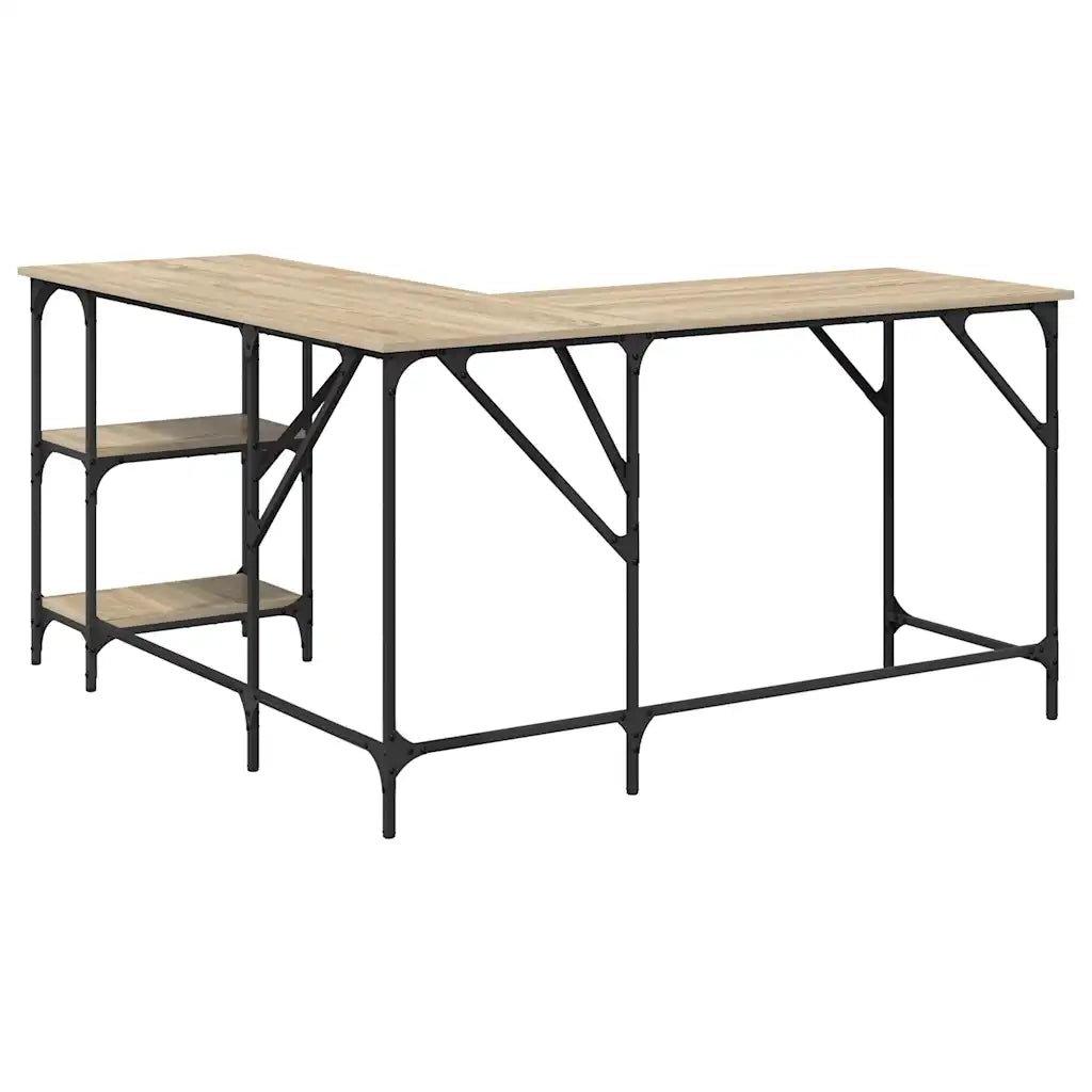 Scrivania Rovere Sonoma 139x139x75 cm in Legno Multistrato 837588