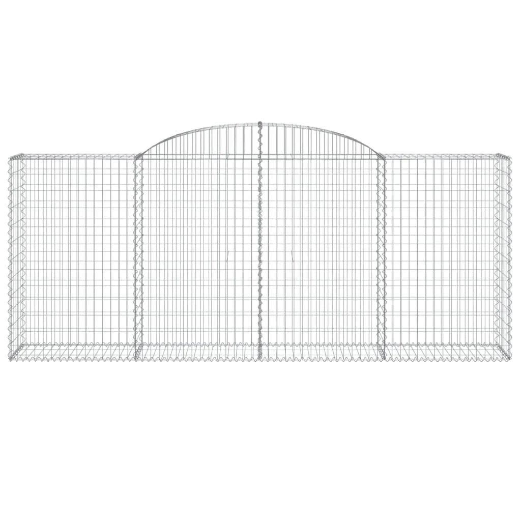 Set di 2 gabbioni ad arco per recinzione gabbia o muro di contenimento 300 x 50 x 120/140 cm ferro zincato argento 02_0041374