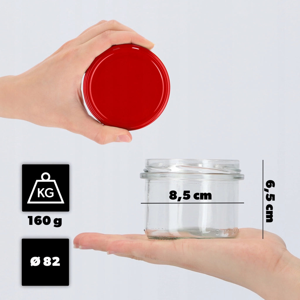 KADAX Tartu vasetti per conserva 235ml 50pz 82mm + coperchi rossi