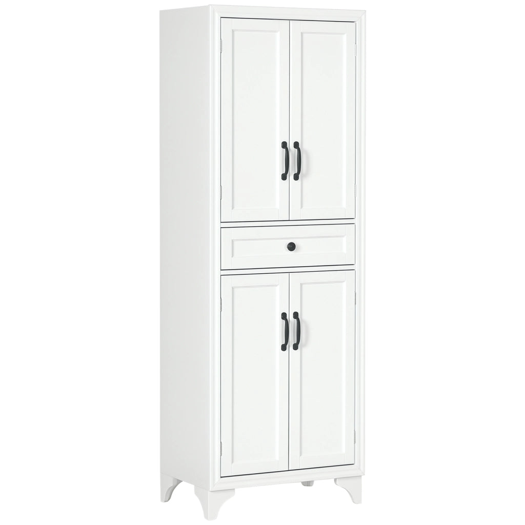 Armadio cucina 4 ante 2 ripiani tiroio centrale ¨C zephmum ¨C bianco 170 cm