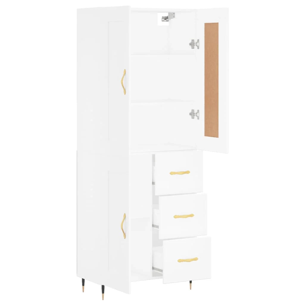 Buffet credenza cassettiera armadio mobile contenitore organizer cucina soggiorno salotto alto 69,5 x 34 x 180 cm legno ingegnerizzato bianco 02_0032756