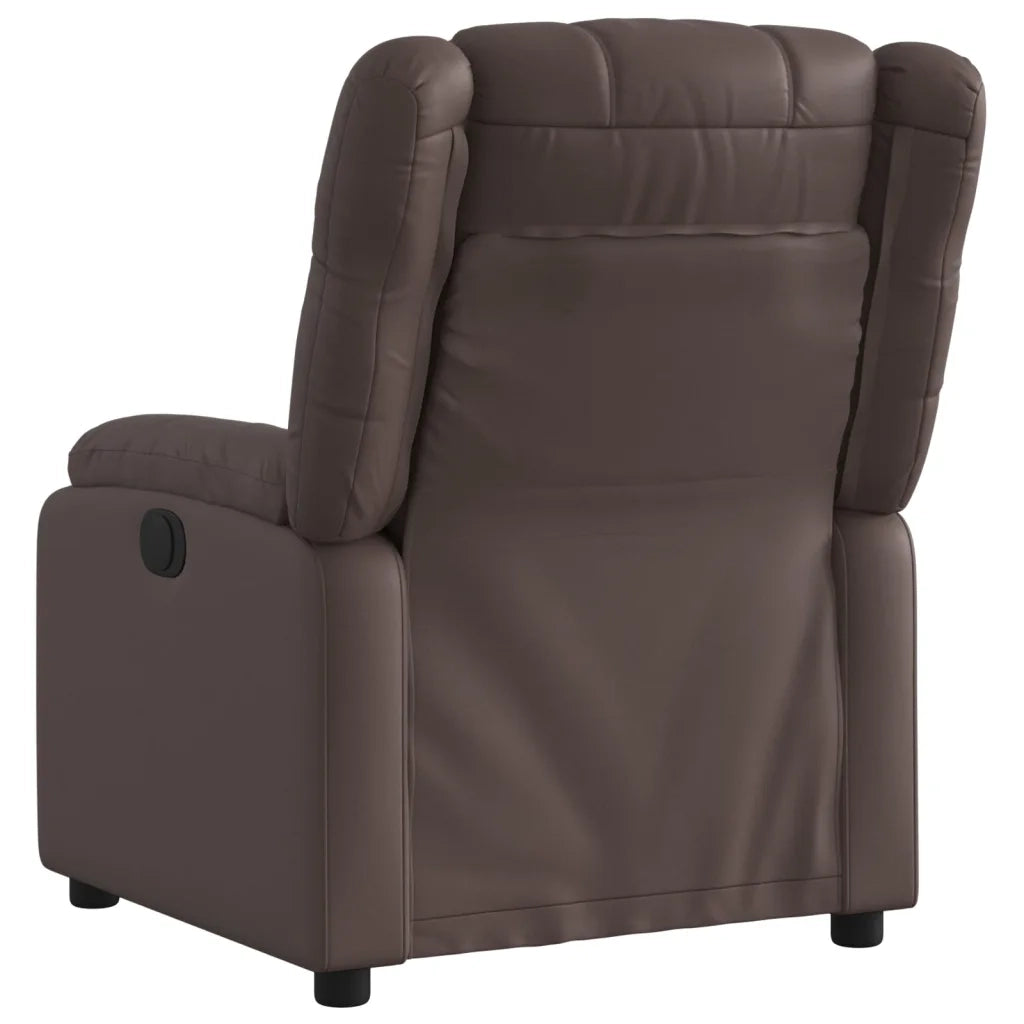 Divano Sedia-Poltrona Reclinabile Elettrica Marrone in Similpelle 251577