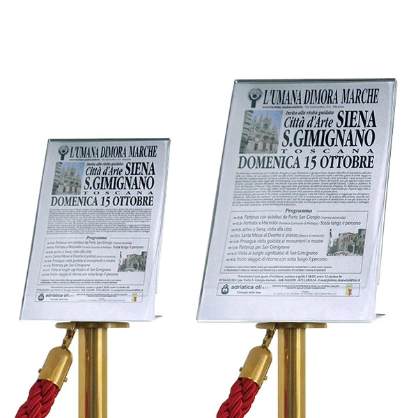 Porta segnale palina con cordone - A3 Verticale