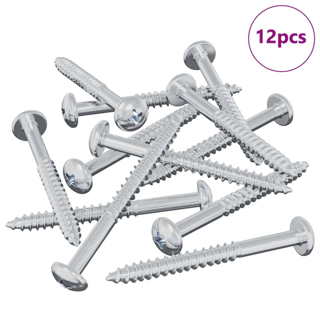 Vite in Legno 12 pcs Argento 9,8 x 53 mm Acciaio 864521